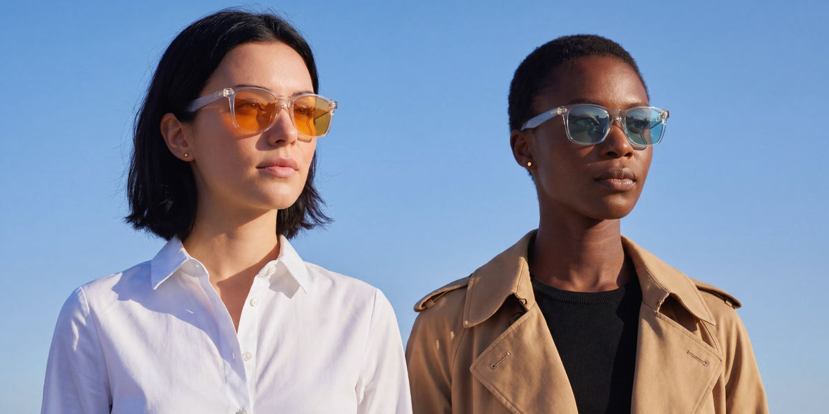 NEW Rainbow OPTX Violet Leo Aviator Mood Boosting Sunglasses & Chakra Wisdom Bag Rainbow OPTX Violet Sunglasses Translucent Frames Men & Women main image 2